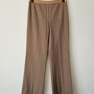 BCBG MAXAZRIA Brown Check Lightweight Zipper Pants Trouser Size 2
